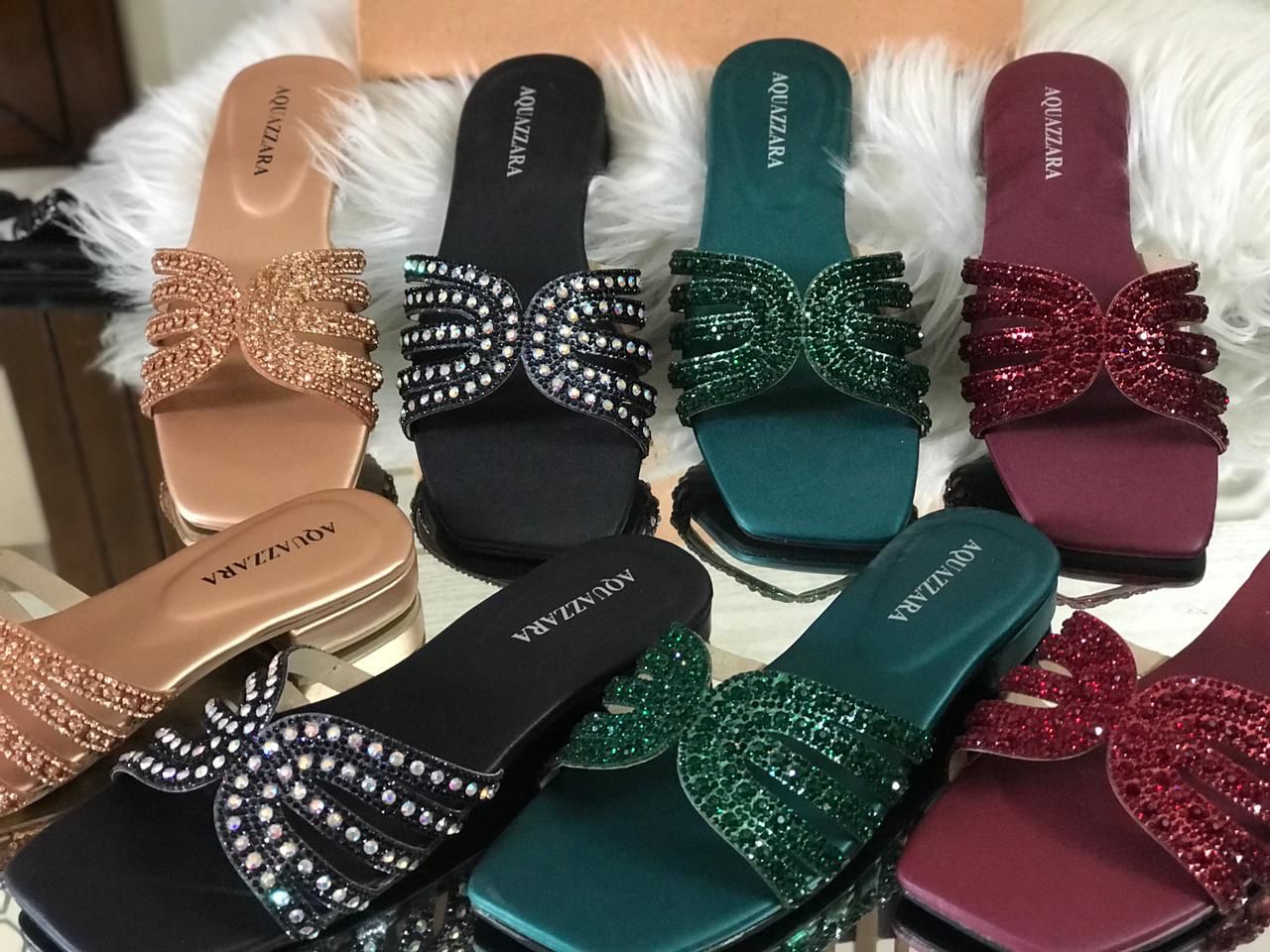 AQUAZZURA Signature Slippers – Premium Collection (Green)