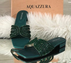 AQUAZZURA Signature Slippers – Premium Collection (Green)