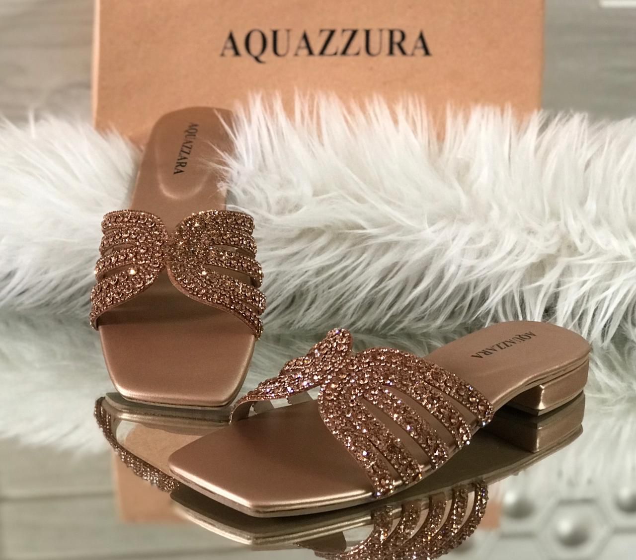 AQUAZZURA Signature Slippers – Premium Collection (Beige)