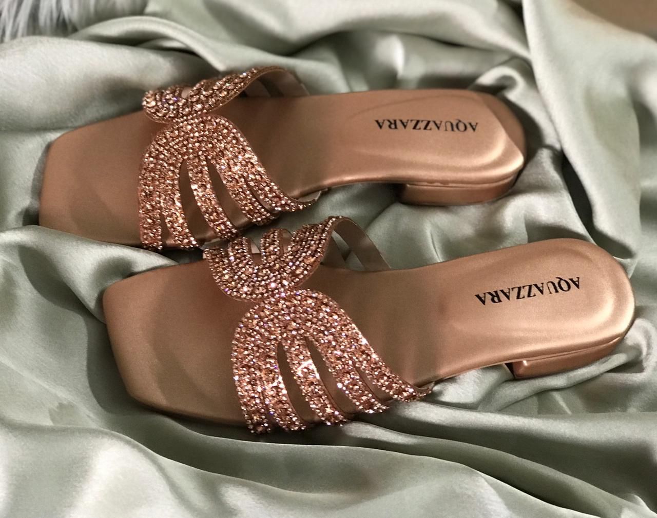 AQUAZZURA Signature Slippers – Premium Collection (Beige)