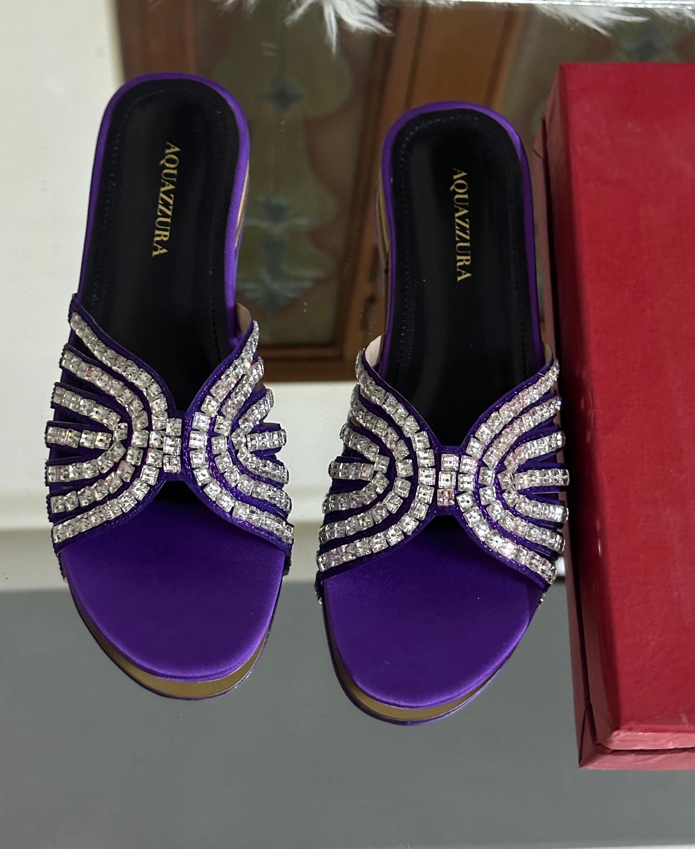 Aquazzura Flats – Elegant Women Footwear (Purple)