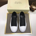 Alexander McQueen Black &amp; White Deck Plimsoll Sneaker