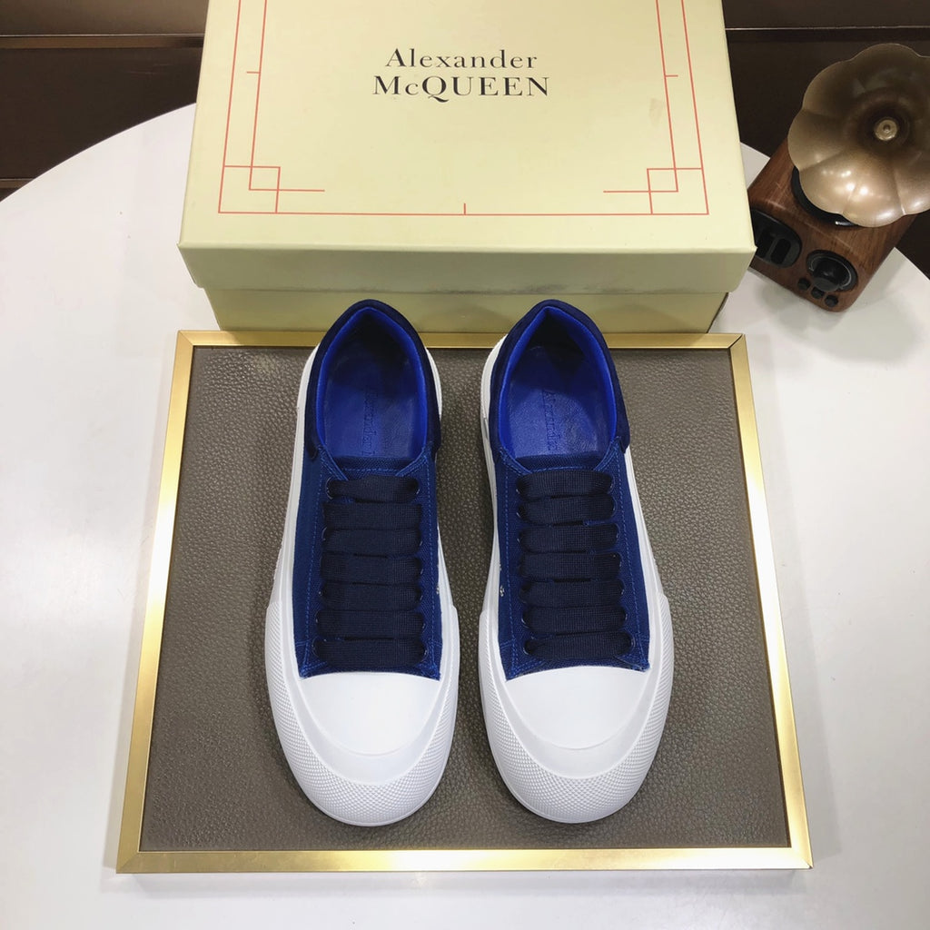 Alexander Mcqueen Navy Deck Lace-up Plimsoll Sneaker